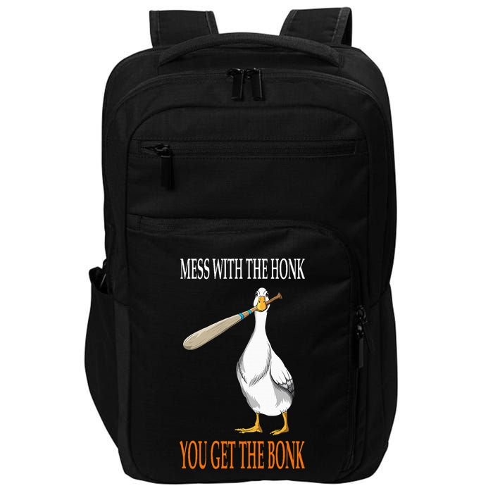 Mess With The Honk Goose Game Gamer Wooden Club Computer Impact Tech Backpack