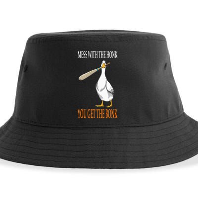 Mess With The Honk Goose Game Gamer Wooden Club Computer Sustainable Bucket Hat