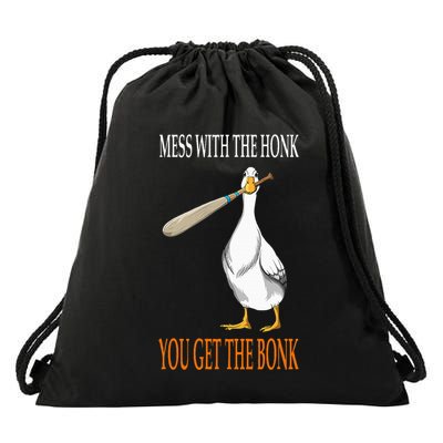 Mess With The Honk Goose Game Gamer Wooden Club Computer Drawstring Bag