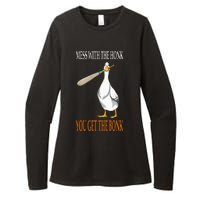 Mess With The Honk Goose Game Gamer Wooden Club Computer Womens CVC Long Sleeve Shirt