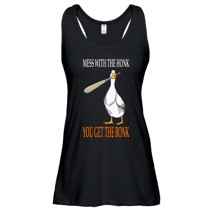 Mess With The Honk Goose Game Gamer Wooden Club Computer Ladies Essential Flowy Tank