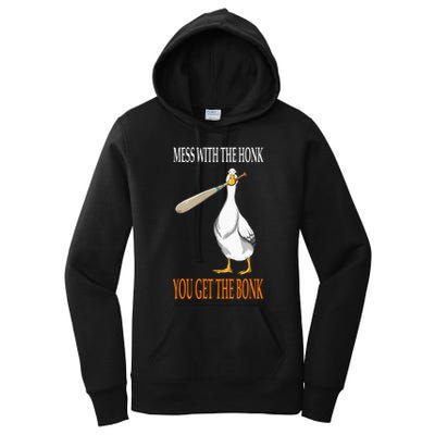 Mess With The Honk Goose Game Gamer Wooden Club Computer Women's Pullover Hoodie