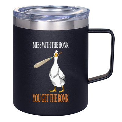 Mess With The Honk Goose Game Gamer Wooden Club Computer 12oz Stainless Steel Coffee Mug