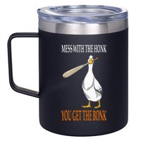 Mess With The Honk Goose Game Gamer Wooden Club Computer 12oz Stainless Steel Coffee Mug