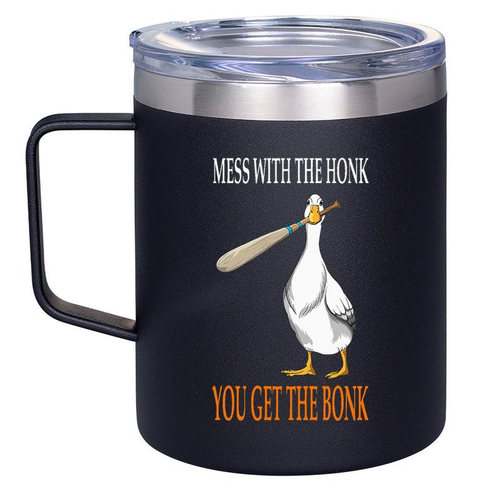 Mess With The Honk Goose Game Gamer Wooden Club Computer 12oz Stainless Steel Coffee Mug