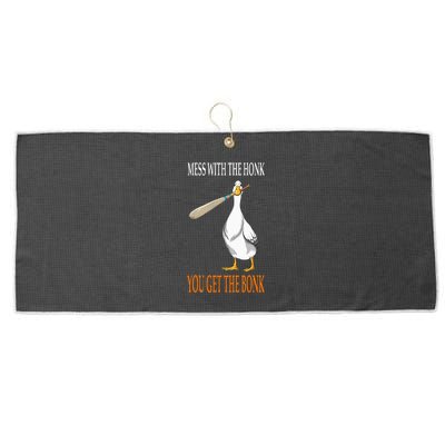 Mess With The Honk Goose Game Gamer Wooden Club Computer Large Microfiber Waffle Golf Towel