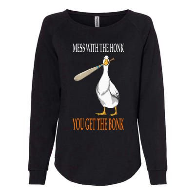 Mess With The Honk Goose Game Gamer Wooden Club Computer Womens California Wash Sweatshirt