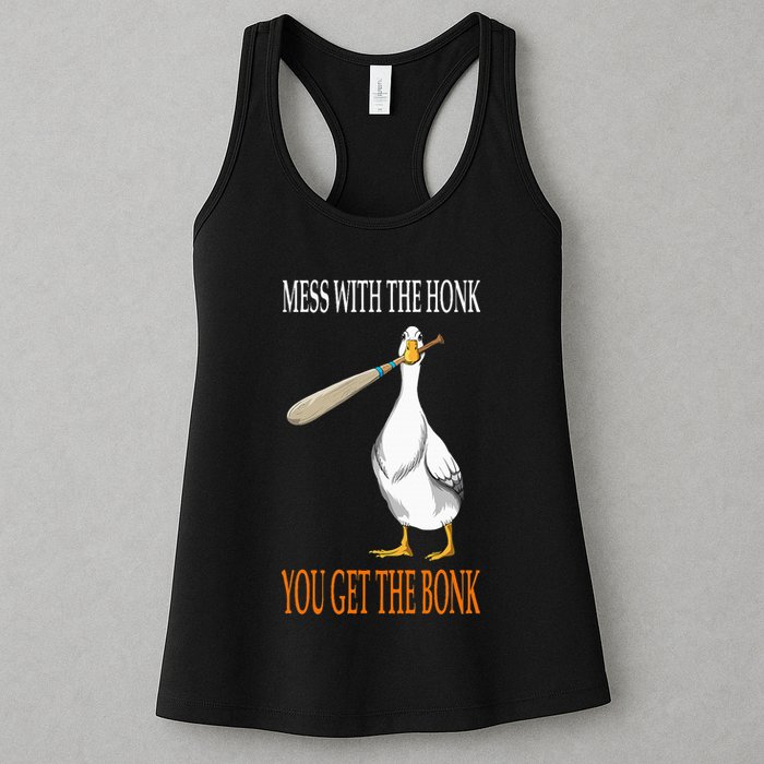 Mess With The Honk Goose Game Gamer Wooden Club Computer Womens Tank Top