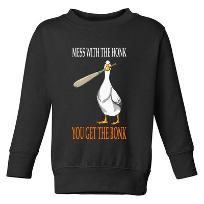 Mess With The Honk Goose Game Gamer Wooden Club Computer Toddler Sweatshirt