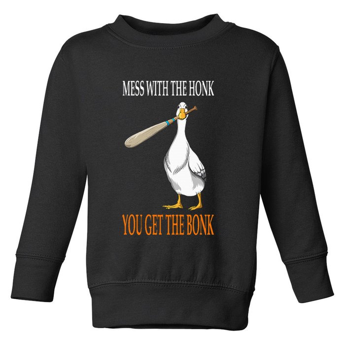 Mess With The Honk Goose Game Gamer Wooden Club Computer Toddler Sweatshirt