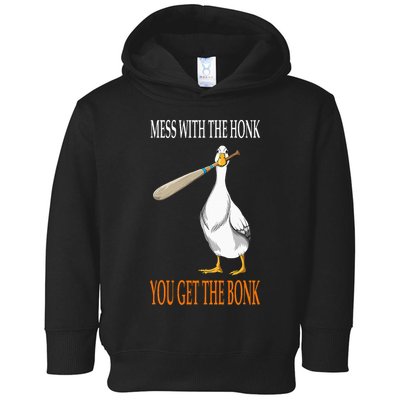 Mess With The Honk Goose Game Gamer Wooden Club Computer Toddler Hoodie