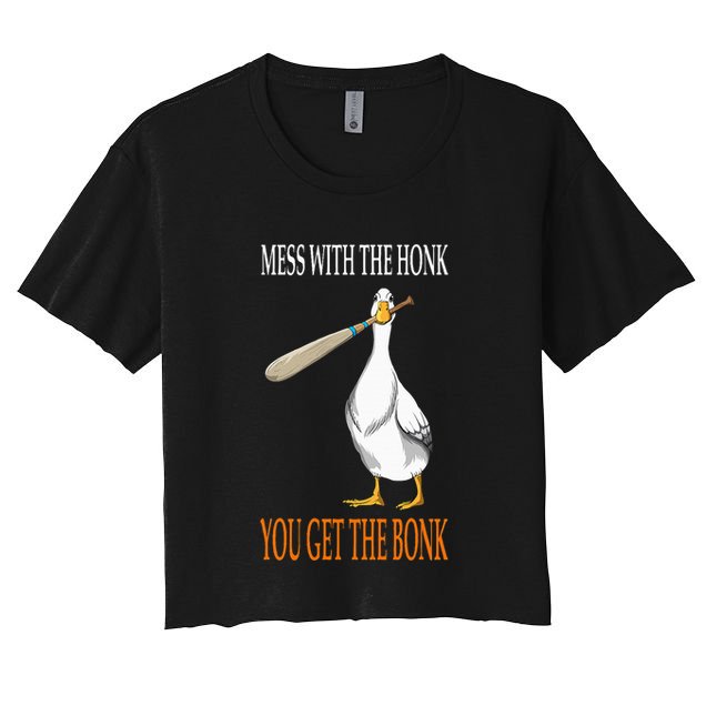 Mess With The Honk Goose Game Gamer Wooden Club Computer Crop Top