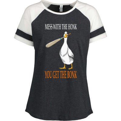 Mess With The Honk Goose Game Gamer Wooden Club Computer Enza Ladies Jersey Colorblock Tee