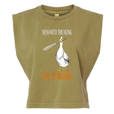Mess With The Honk Goose Game Gamer Wooden Club Computer Garment-Dyed Women's Muscle Tee