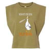 Mess With The Honk Goose Game Gamer Wooden Club Computer Garment-Dyed Women's Muscle Tee