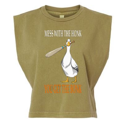 Mess With The Honk Goose Game Gamer Wooden Club Computer Garment-Dyed Women's Muscle Tee