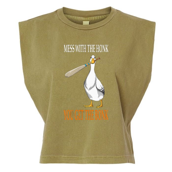 Mess With The Honk Goose Game Gamer Wooden Club Computer Garment-Dyed Women's Muscle Tee