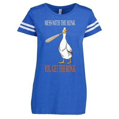 Mess With The Honk Goose Game Gamer Wooden Club Computer Enza Ladies Jersey Football T-Shirt