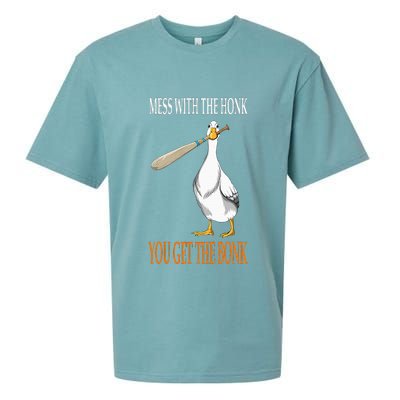 Mess With The Honk Goose Game Gamer Wooden Club Computer Sueded Cloud Jersey T-Shirt