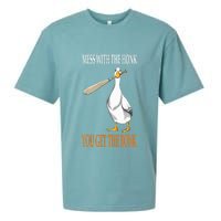 Mess With The Honk Goose Game Gamer Wooden Club Computer Sueded Cloud Jersey T-Shirt