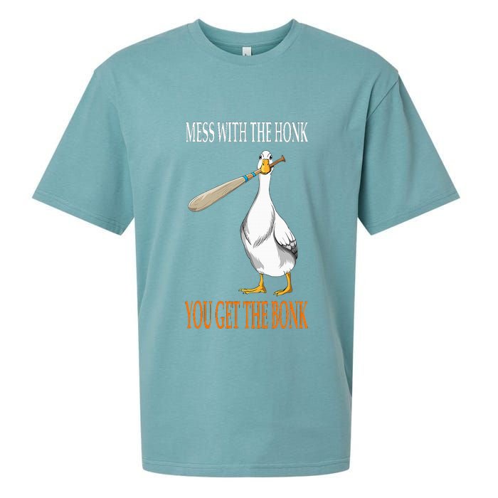Mess With The Honk Goose Game Gamer Wooden Club Computer Sueded Cloud Jersey T-Shirt