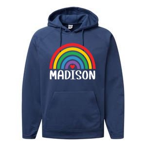 Madison Wisconsin Travel I Love Madison Usa Gift Performance Fleece Hoodie