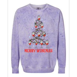 Merry Winemas Tree Wine Ugly Christmas Sweaters Meaningful Gift Colorblast Crewneck Sweatshirt