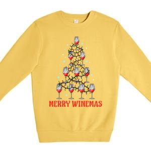 Merry Winemas Tree Wine Ugly Christmas Sweaters Meaningful Gift Premium Crewneck Sweatshirt