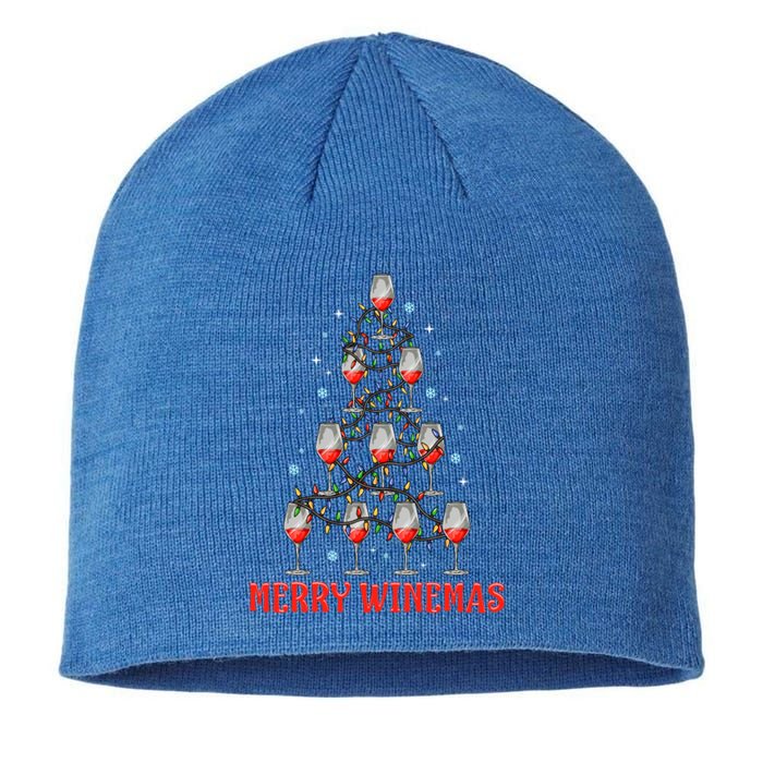 Merry Winemas Tree Wine Ugly Christmas Sweaters Meaningful Gift Sustainable Beanie