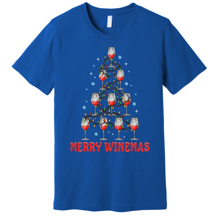 Merry Winemas Tree Wine Ugly Christmas Sweaters Meaningful Gift Premium T-Shirt