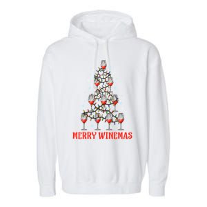 Merry Winemas Tree Wine Ugly Christmas Sweaters Meaningful Gift Garment-Dyed Fleece Hoodie