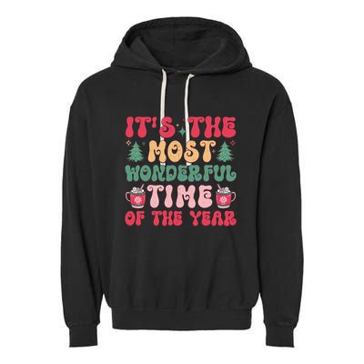 Most Wonderful Time Of The Year Festive Graphic Garment-Dyed Fleece Hoodie