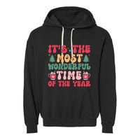 Most Wonderful Time Of The Year Festive Graphic Garment-Dyed Fleece Hoodie