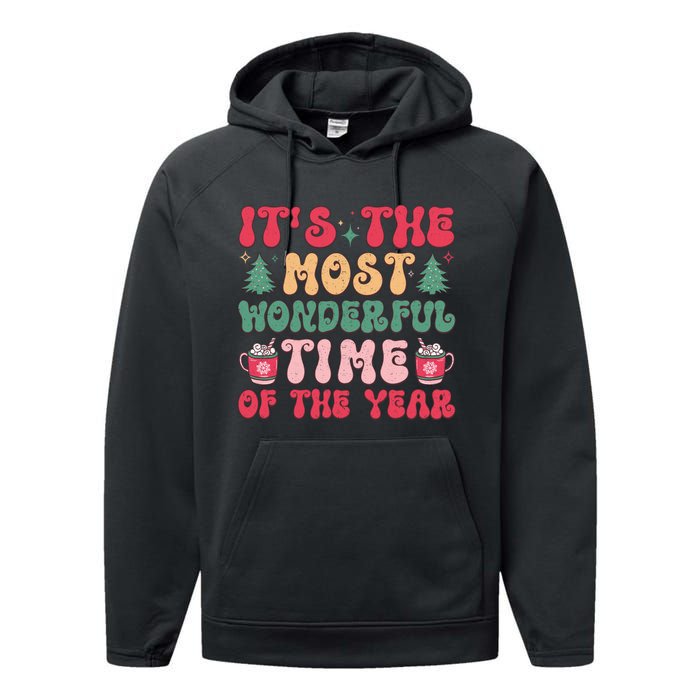 Most Wonderful Time Of The Year Festive Graphic Performance Fleece Hoodie