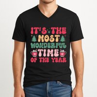Most Wonderful Time Of The Year Festive Graphic V-Neck T-Shirt