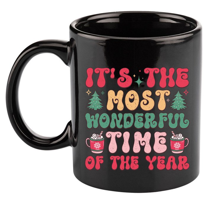 Most Wonderful Time Of The Year Festive Graphic 11oz C Handle Ceramic Mug