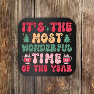 Most Wonderful Time Of The Year Festive Graphic Coaster