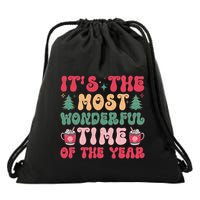 Most Wonderful Time Of The Year Festive Graphic Drawstring Bag