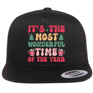 Most Wonderful Time Of The Year Festive Graphic Flat Bill Trucker Hat