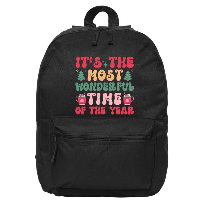 Most Wonderful Time Of The Year Festive Graphic 16 in Basic Backpack