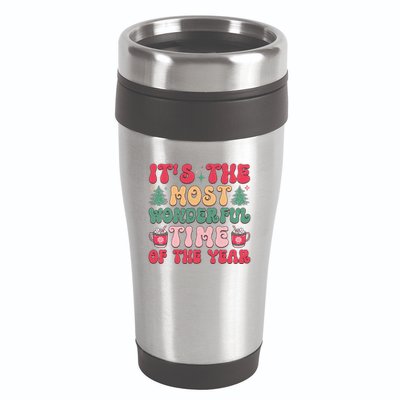 Most Wonderful Time Of The Year Festive Graphic 16oz Travel Tumbler