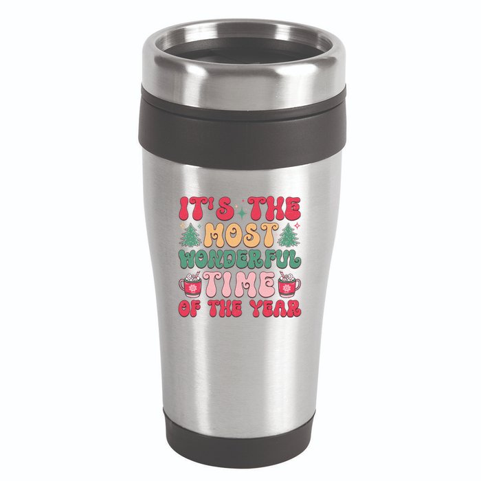 Most Wonderful Time Of The Year Festive Graphic 16oz Travel Tumbler