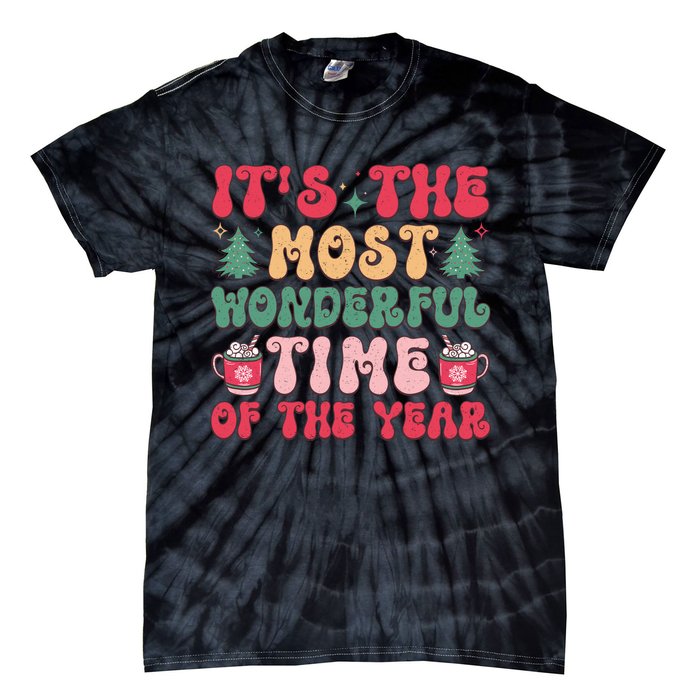 Most Wonderful Time Of The Year Festive Graphic Tie-Dye T-Shirt