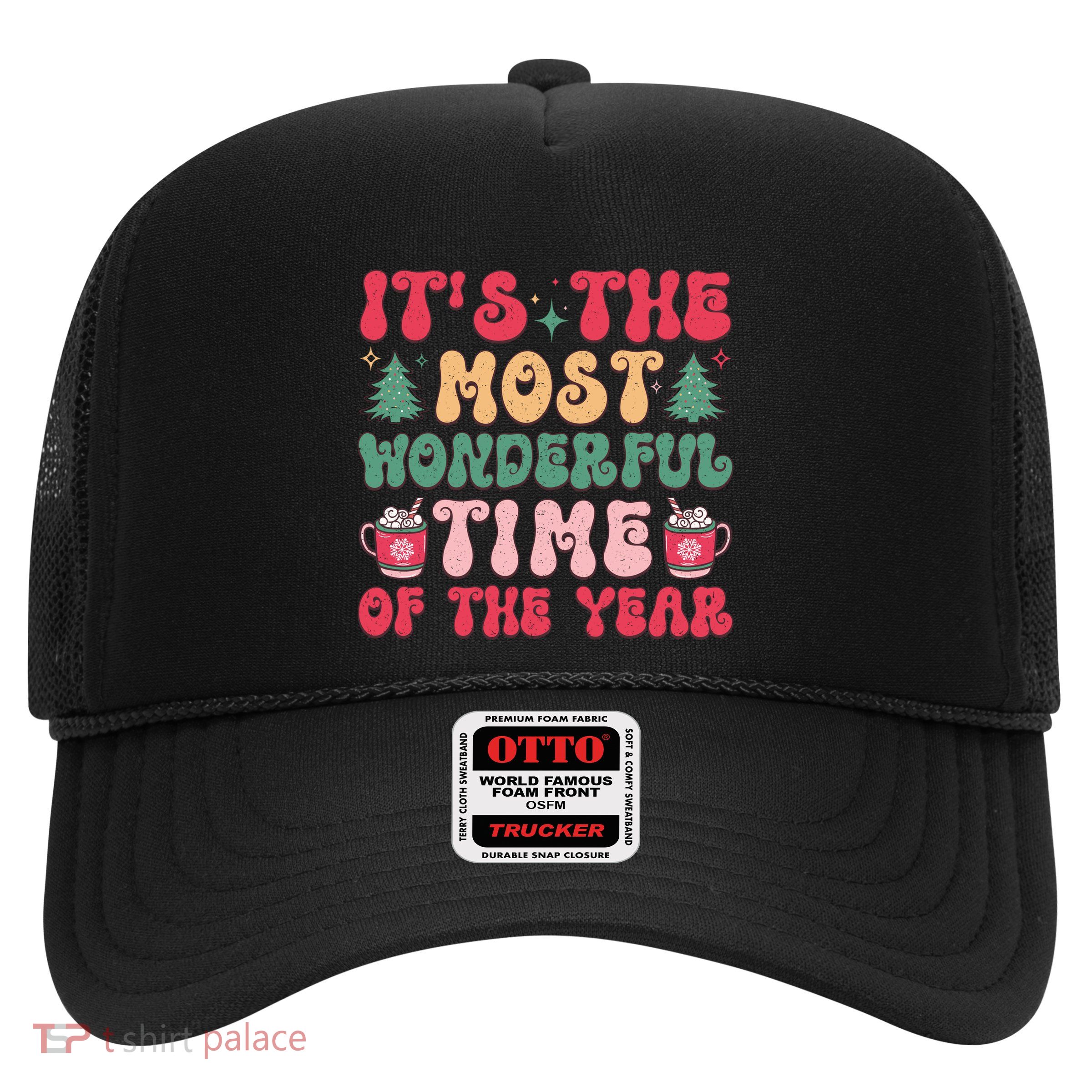 Most Wonderful Time Of The Year Festive Graphic Trucker Hat
