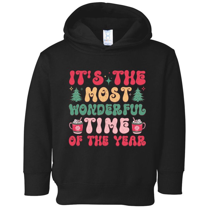 Most Wonderful Time Of The Year Festive Graphic Toddler Hoodie