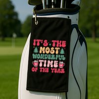 Most Wonderful Time Of The Year Festive Graphic Golf Towel