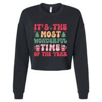 Most Wonderful Time Of The Year Festive Graphic Cropped Pullover Crew
