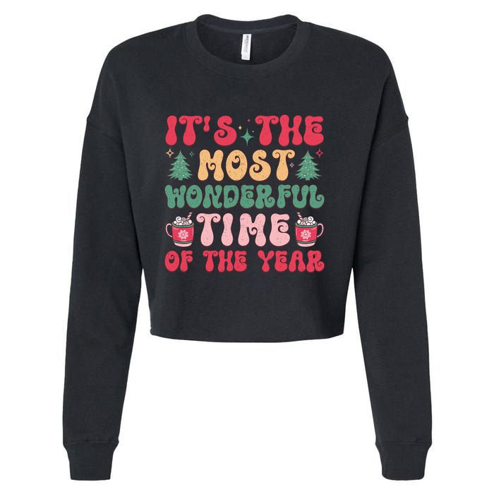 Most Wonderful Time Of The Year Festive Graphic Cropped Pullover Crew