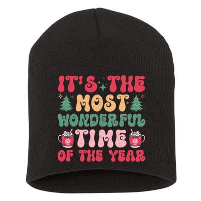Most Wonderful Time Of The Year Festive Graphic Short Acrylic Beanie