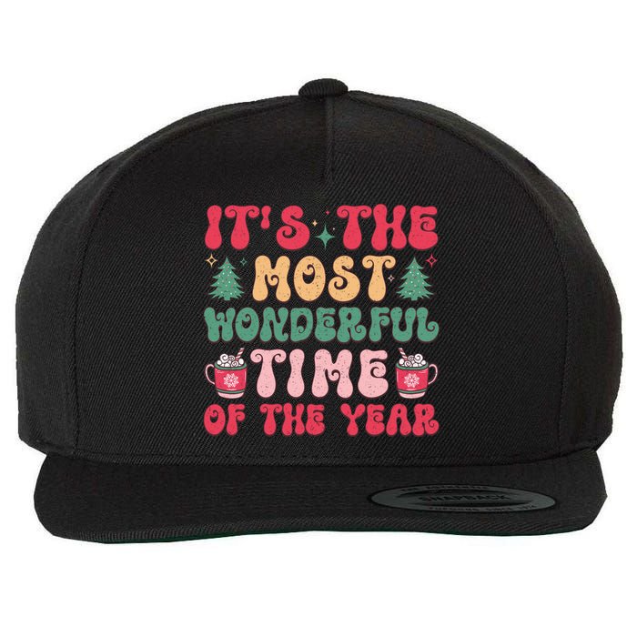 Most Wonderful Time Of The Year Festive Graphic Wool Snapback Cap